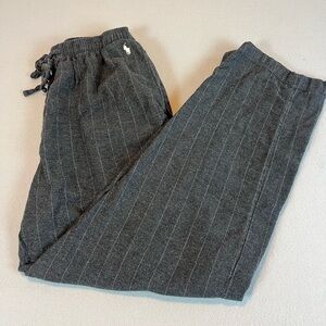 Polo Ralph Lauren Pajama Pants Mens Large Gray Pinstripe Cotton Sleep Lounge L